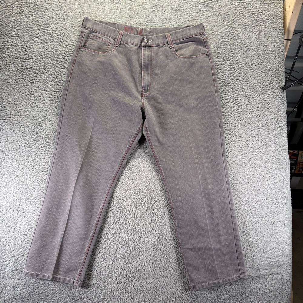 Vintage Red Ape Jeans Mens 40x30 Gray Cotton Denim Straight Baggy Western Cowboy